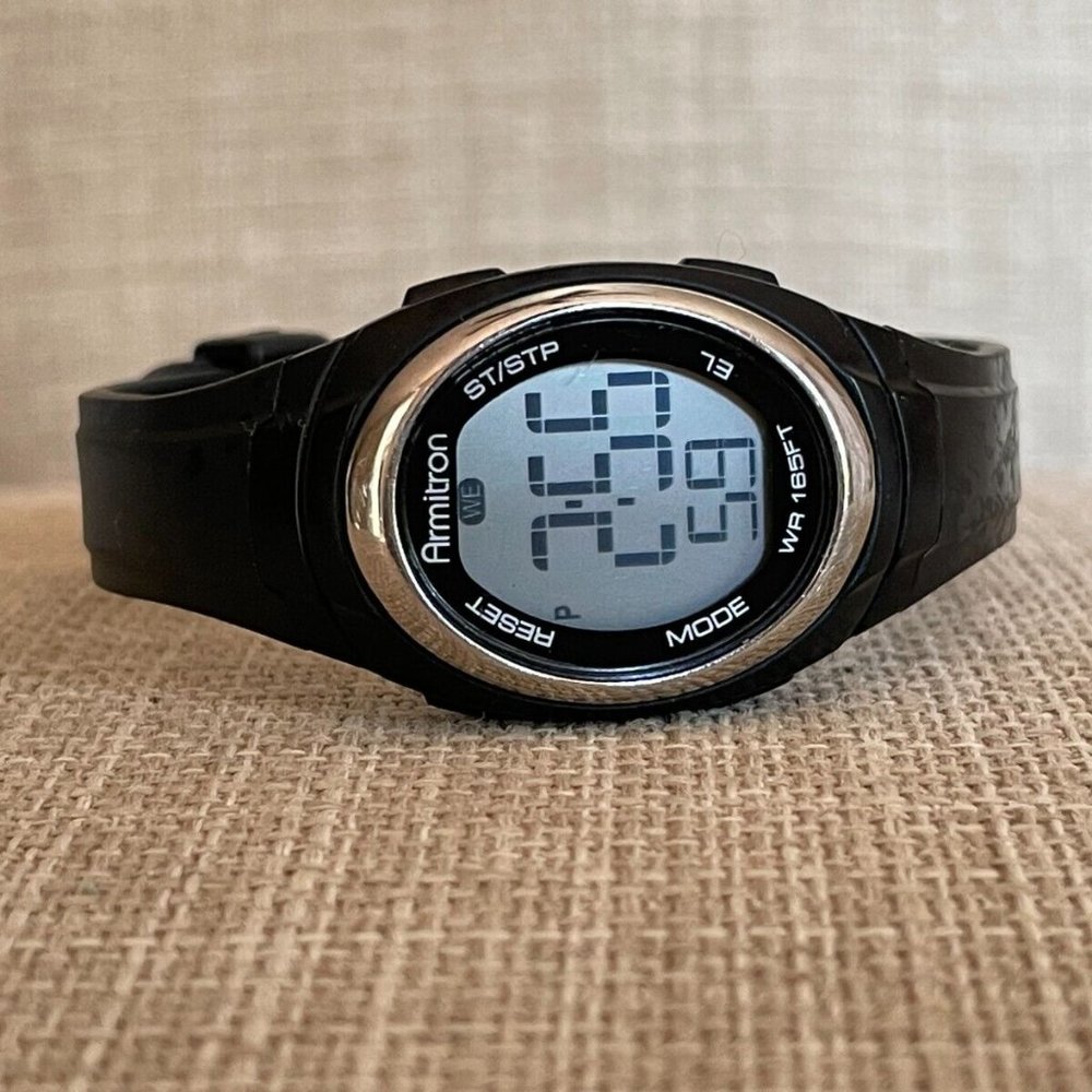Armitron Women Wrist Watch Digital Sport Black Rubber Band Multi function Watch - Picture 6 of 11